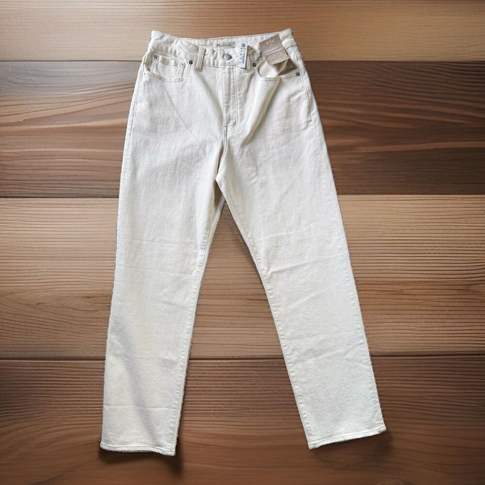 🔥Madewell Curvy 90s Straight Jeans Size 26x30.5 Light Oat White Beige $128 NWT